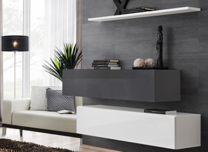 2x Schränke Wohnwand Set Luxus Design Einrichtung Wandregal Holzmöbel Wohnzimmer